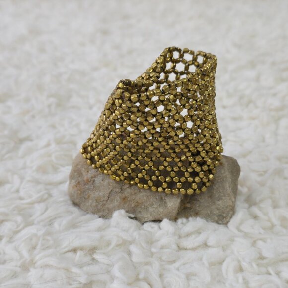 Vintage Hand Made Stretch Cuff Bracelet - Picture 8 of 9